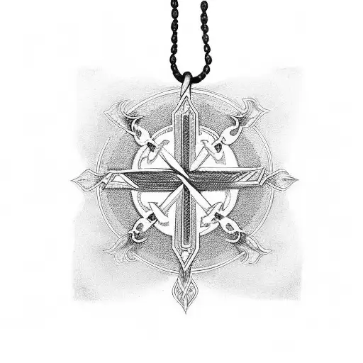 cross necklace  tattoo design idea