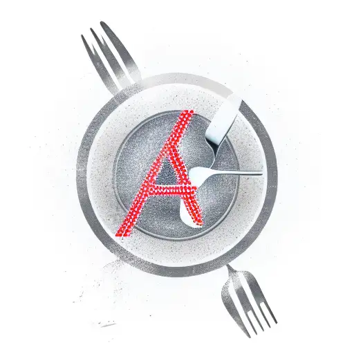 fork tines shaped into american sign language letters tattoo design idea