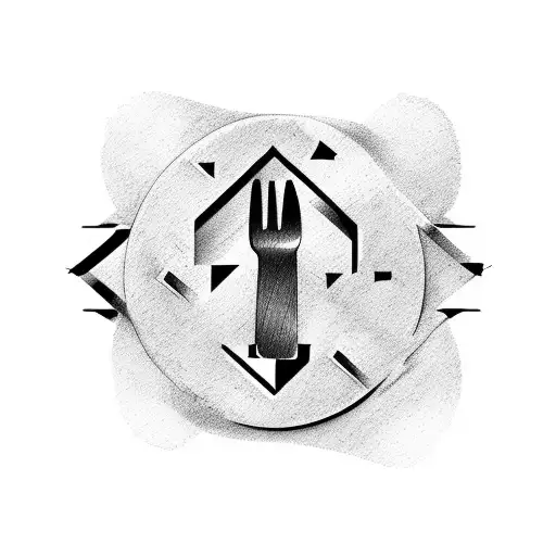 fork tines in american sign language letters tattoo design idea