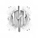 fork tines in american sign language letters tattoo design idea