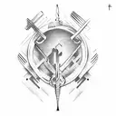 fork tines in american sign language letters tattoo design idea