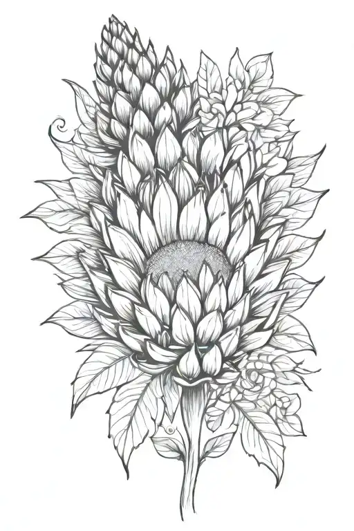 protea sunflower succulent tattoo design tattoo design idea