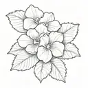 African violet flower tattoo design idea