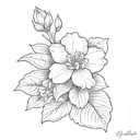 African violet flower tattoo design idea