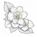 African violet flower tattoo design idea