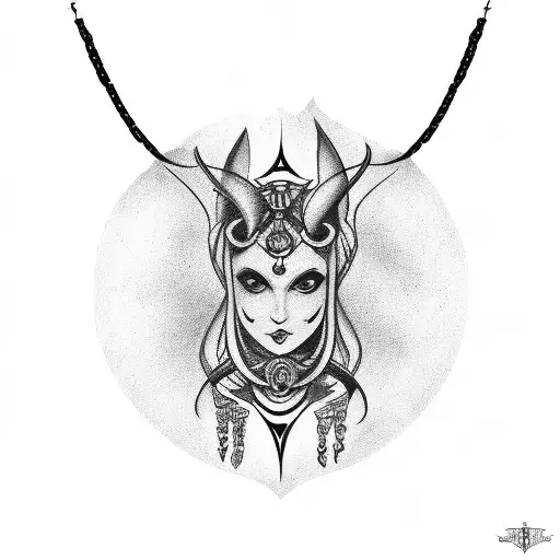 gothic gemini neckpiece tattoo tattoo design idea