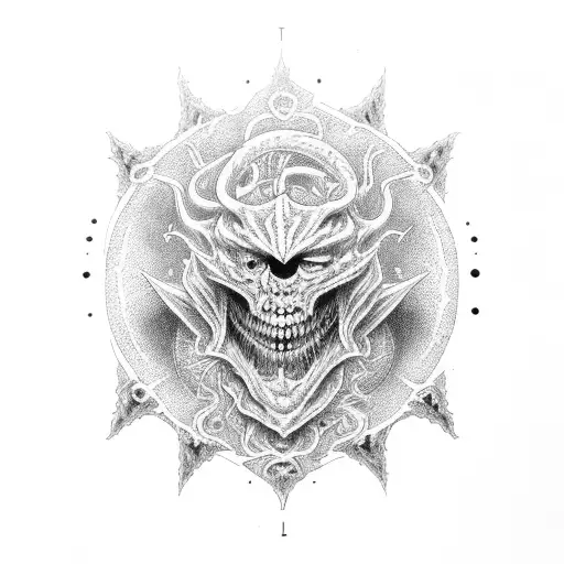 The word "Necronomicon" in a fine line old English font, with the "N" being accented trippy tattoo design idea