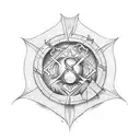 The word “Necronomicon” written in fine line old English font  circle, with the “N” being both the first and last letter tattoo design idea