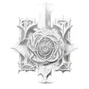 The word “Necronomicon” written in fine line old English font  circle, with the “N” being both the first and last letter tattoo design idea