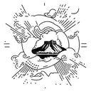 A dotwork tattoo featuring Table Mountain and the ocean, with Phillip and Jacques' names forming the clouds above tattoo design idea