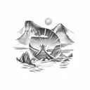 Tatoo featuring South Africa, Table mountain and the names of my two boys - Phillip and Jacques  tattoo design idea