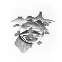 Tatoo featuring South Africa, Table mountain and the names of my two boys - Phillip and Jacques  tattoo design idea