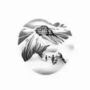 Tatoo featuring South Africa, Table mountain and the names of my two boys - Phillip and Jacques  tattoo design idea