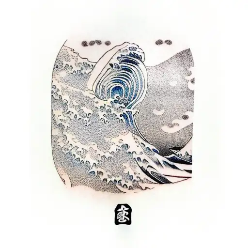 wave with a mtb on it tattoo design idea