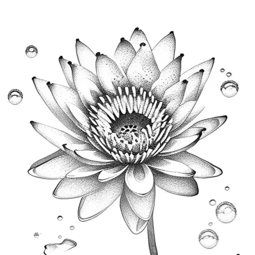 water lily and daisy tattoo design idea