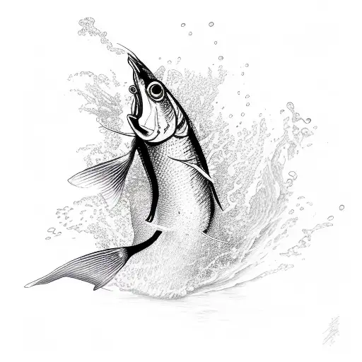 Sketch Fish Jumping Water Vector. Stock Vector - Illustration of painting,  angling: 76031383