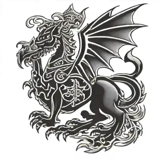 welsh ambulance service crest inside welsh dragon  tattoo design idea