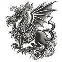 welsh ambulance service crest inside welsh dragon  tattoo design idea