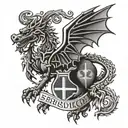 welsh ambulance service crest inside welsh dragon  tattoo design idea