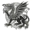 welsh ambulance service crest inside welsh dragon  tattoo design idea