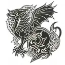 welsh ambulance service crest inside welsh dragon  tattoo design idea