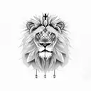lion with crosses mark 9:23 tattoo design idea