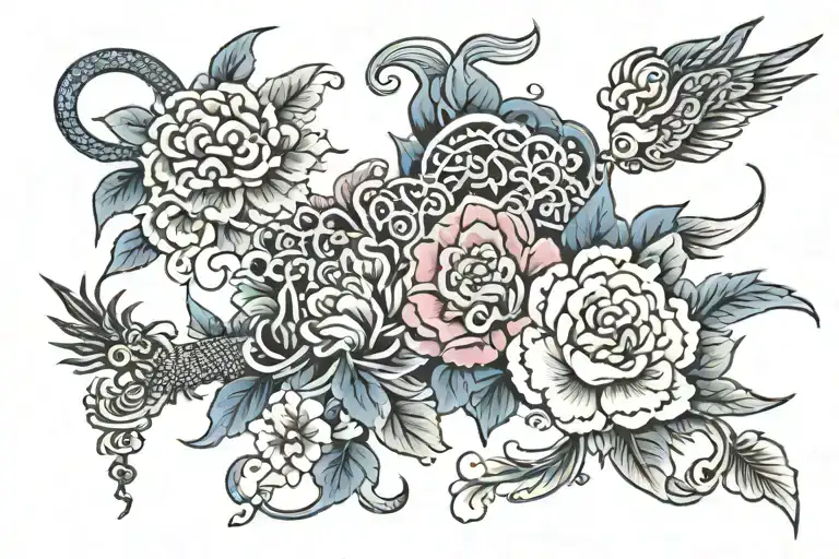 Chinese aesthetics tattoo design idea