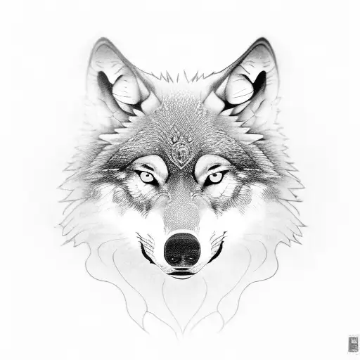 a wolf and a crow tattoo design idea