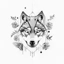 a wolf and a crow tattoo design idea