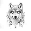 a wolf and a crow tattoo design idea