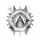 Naruto's Rasengan combined with the Assassin's Creed logo tattoo design idea