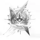 Naruto's Rasengan combined with the Assassin's Creed logo tattoo design idea