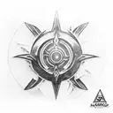 Naruto's Rasengan combined with the Assassin's Creed logo tattoo design idea