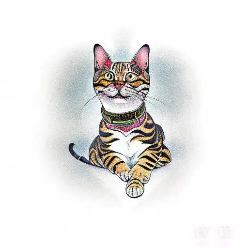 bengal cat body  tattoo design idea