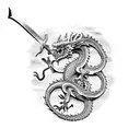 Guts wielding the Dragon Slayer sword tattoo design idea