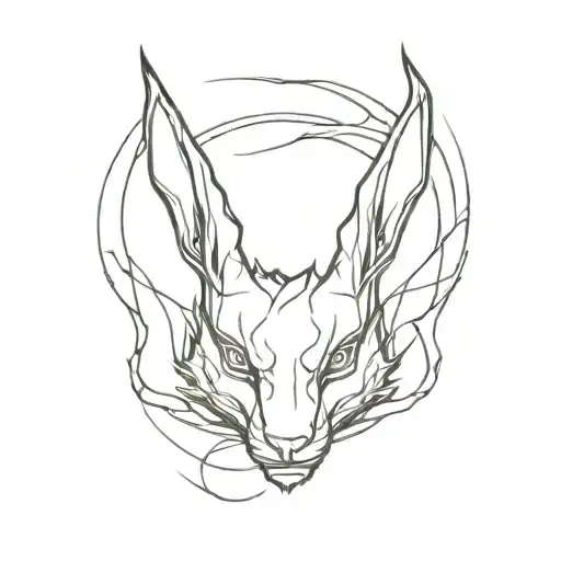 dragon head and rabbit body tattoo design idea
