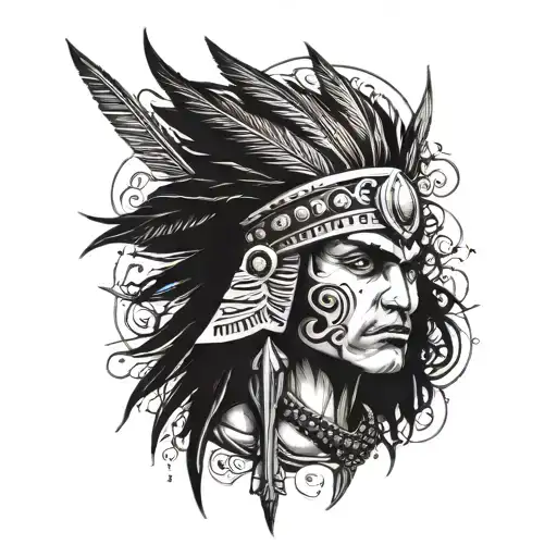 Indian warrior tattoo design idea