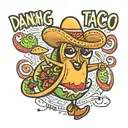 dancing taco with the words RH3 and Munch, Munch, Munch! tattoo design idea