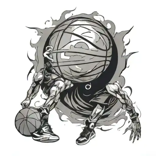 24 age with basketball tattoo design idea