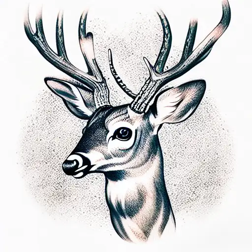 Deer in Forrest  tattoo design idea
