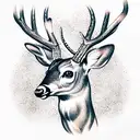Deer in Forrest  tattoo design idea