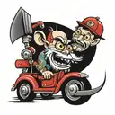 red fink & tow truck tattoo design idea