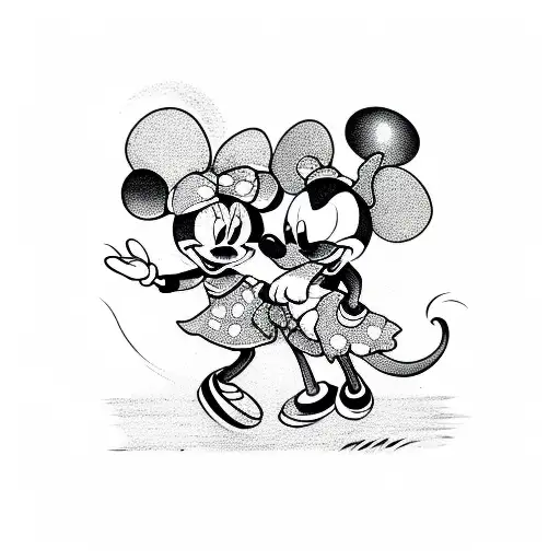 Minnie e Mickey sk8er tattoo design idea