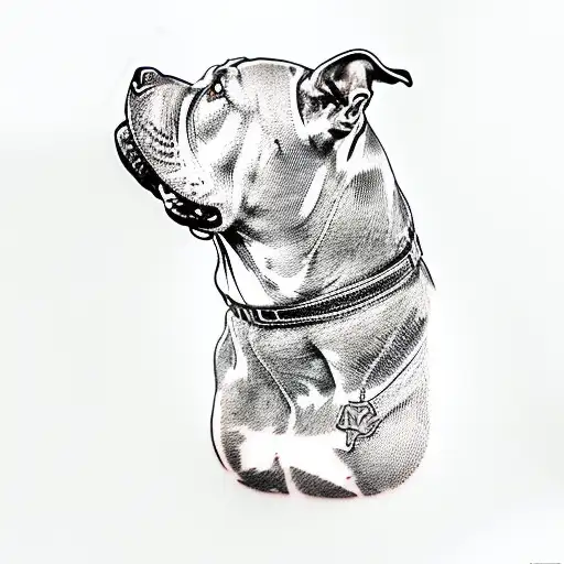 a pit bull dog ears cropped tattoo design idea