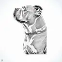 a pit bull dog tattoo design idea