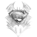 Batman and superman tattoo design idea