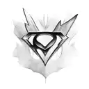 Batman and superman tattoo design idea