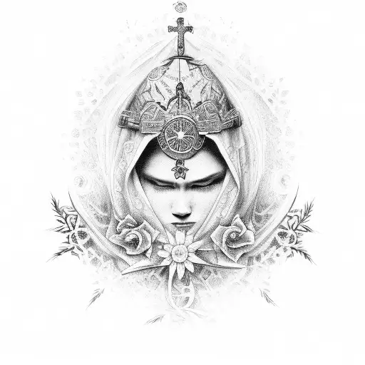 Virgen maria  tattoo design idea