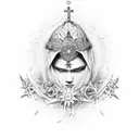 Virgen maria  tattoo design idea