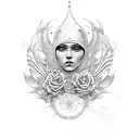 Virgen maria  tattoo design idea